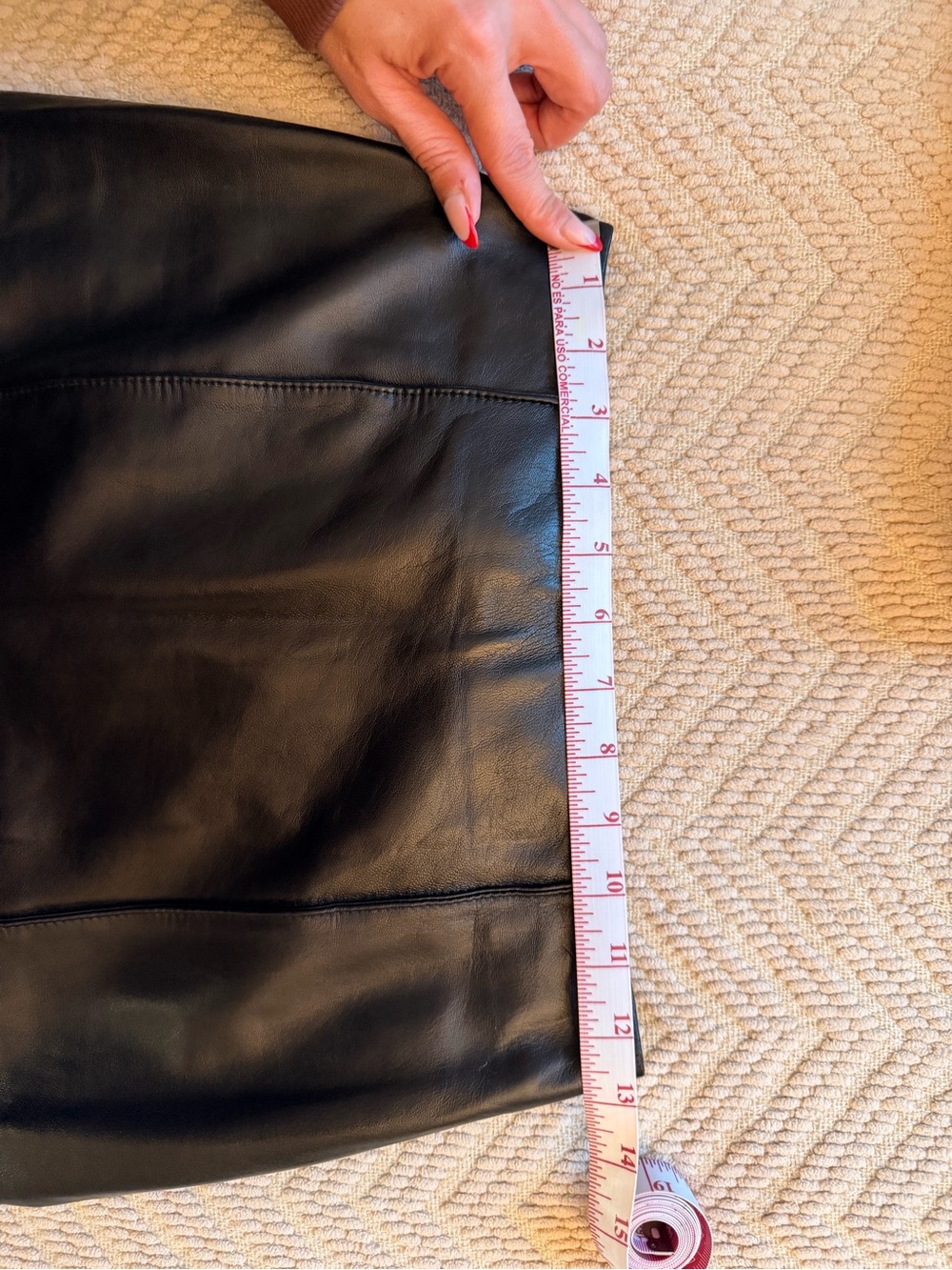 Caché Black Leather Pencil Skirt - Picture 4 of 5